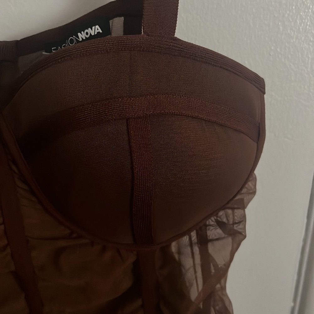 brown strap dress - fashion nova